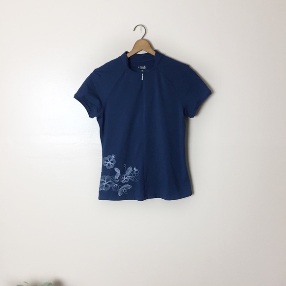 [Lole] Blue Short Sleeve Quarter Zip Athletic Top - Picture 1 of 12